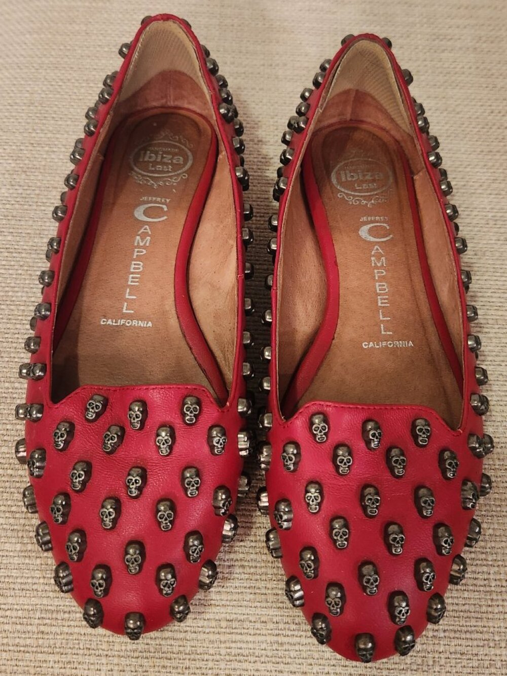 Jeffrey Campbell Red Skulltini Flats - Women's Size 7